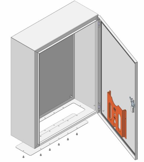 Ảnh của Vỏ tủ ra cáp MEC 400x400x210, thép 1.2mm, tấm thiết bị E1.5mm