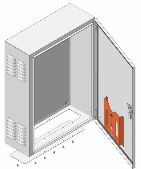 Picture of MEC Vented enclosure 500x300x150, steel 2.0mm, mounting plate E2.0mm Picture of MEC Vented enclosure 500x300x150, steel 2.0mm, mounting plate E2.0mm